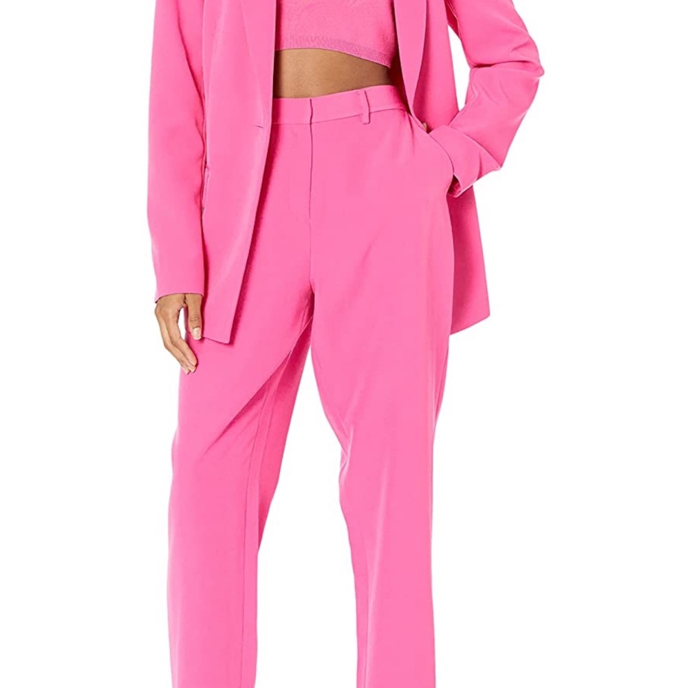 The Drop Women's Abby Flat Front Pant Trouser Rose Pink